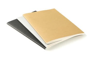 Notebooks with paper structure isolated on white background