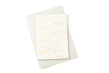 Notebooks isolated on white background, top view