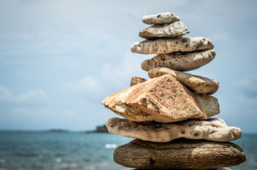 Sort the rocks on Koh Samet beach