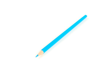 Color pencil isolated on white background, closeup. Stationery