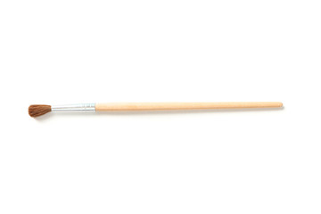 Painting brush isolated on white background, top view