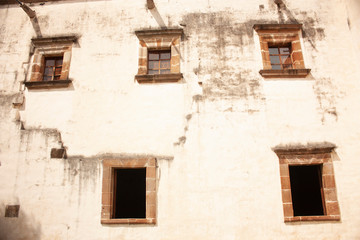 Fototapeta na wymiar Exterior facade of a former convent in Patzcuaro Mexico