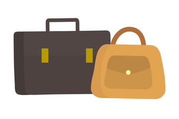 Isolated suitcase and bag icon