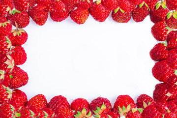  Frame of strawberries, a place for an inscription. Strawberry frame.