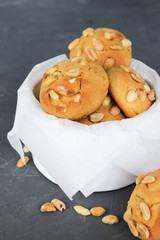 Lemon shortbread cookies with peanuts