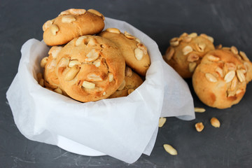 Lemon shortbread cookies with peanuts