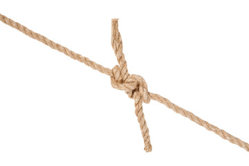 hunter's bend knot joining two ropes isolated