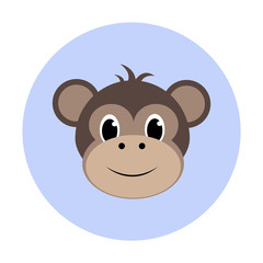 cute cartoon monkey icon vector illustration. eps10