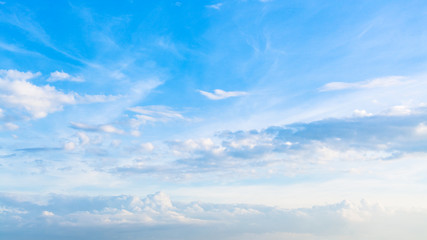 panoramic view of blue sky with clouds in summer