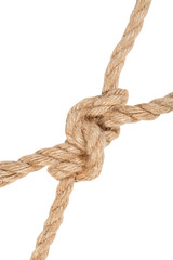 hunter's bend knot joining two ropes close up