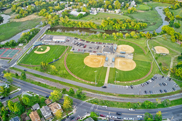 Aerial View of Baseball Athletic Fields