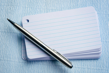 stack of blank index card