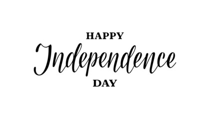 Happy fourth of July Independence day USA  handwritten phrase on white background. Celebration lettering. Vector illustration.