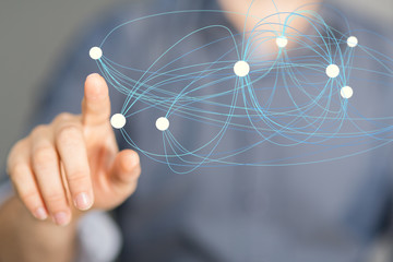 global networking 3d human select concept