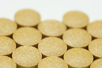 pills on white background