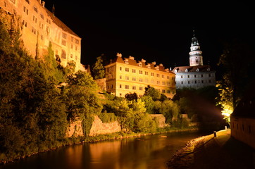 Fototapeta na wymiar Cesky Krumlov in the Czech Republic at night