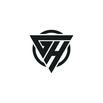 GH, HG Triangle Logo; Super Hero Concept Circle Shape High Quality Design