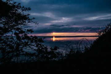 Sun is going down at the Flensburger F&ouml;rde