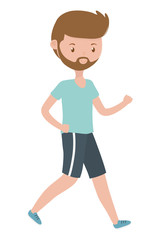 Man cartoon with sport cloth design