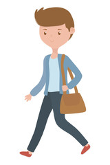 Man cartoon with bag design