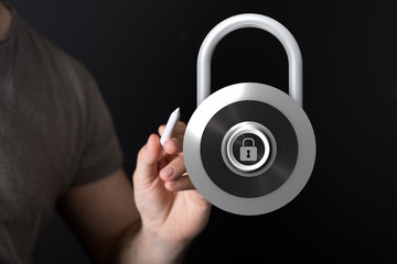 security data code digital in hand