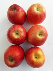 red apples on white background
