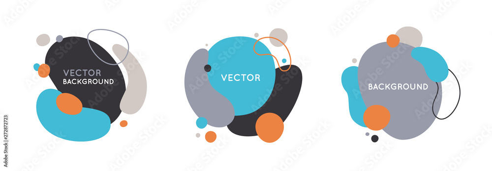 Aufkleber Vector set of abstract creative backgrounds in minimal trendy style with copy space for text - design templates for social media stories and bloggers