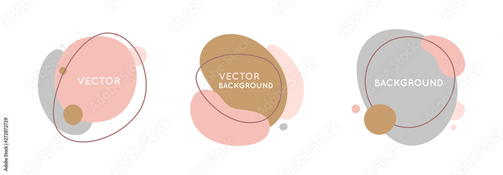 Poster vector set of abstract creative backgrounds in minimal trendy style with copy space for text - desig