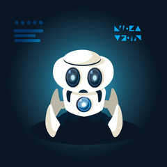 Technology robot cartoon over blue background