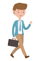 Man cartoon with bag design