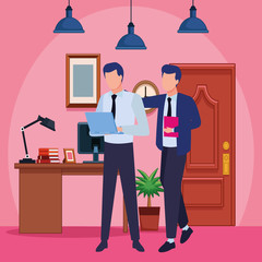 Business partners with documents