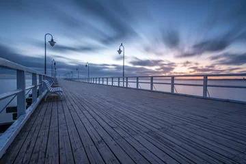 Photo sur Plexiglas La Baltique, Sopot, Pologne Wooden pier in Gdynia Orlowo. Early morning on the Baltic Sea. Poland, Europe.