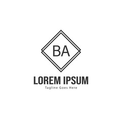 BA Letter Logo Design. Creative Modern BA Letters Icon Illustration