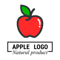 cartoon apple vector logo