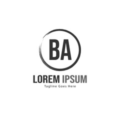 BA Letter Logo Design. Creative Modern BA Letters Icon Illustration