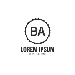 BA Letter Logo Design. Creative Modern BA Letters Icon Illustration