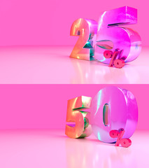 50 Percent off 3d Sign