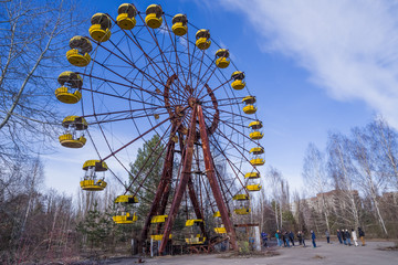 Abandoned amusement park in Pripyat, in Chernobyl Exclusion Zone, Ukraine