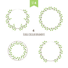 Floral circular ornaments fourth set