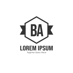BA Letter Logo Design. Creative Modern BA Letters Icon Illustration