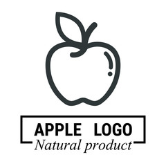 cartoon apple vector logo outline