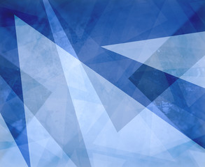 Blue and white abstract background with layers of geometric shapes and triangles in modern abstract design and random pattern, business background design