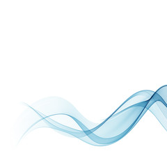 Abstract smooth color wave vector. Curve flow blue motion illustration. Smoke design. Vector lines.