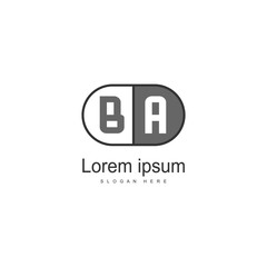 Fototapeta premium BA Letter Logo Design. Creative Modern BA Letters Icon Illustration