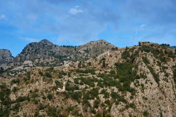 View of the ancient wall in the ancient city of Bar, by day.