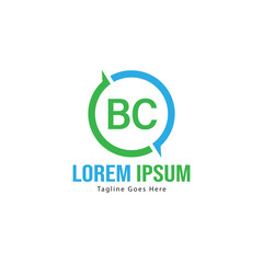 BC Letter Logo Design. Creative Modern BC Letters Icon Illustration