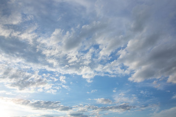 blue sky background with tiny clouds. panorama