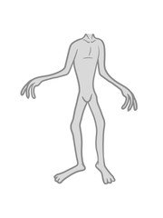 ohne kopf clipart alien körper comic cartoon lustig cool dünn monster dürr