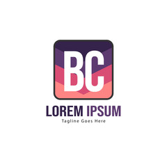 BC Letter Logo Design. Creative Modern BC Letters Icon Illustration