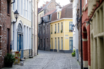 Fototapeta na wymiar Ghent cobble street